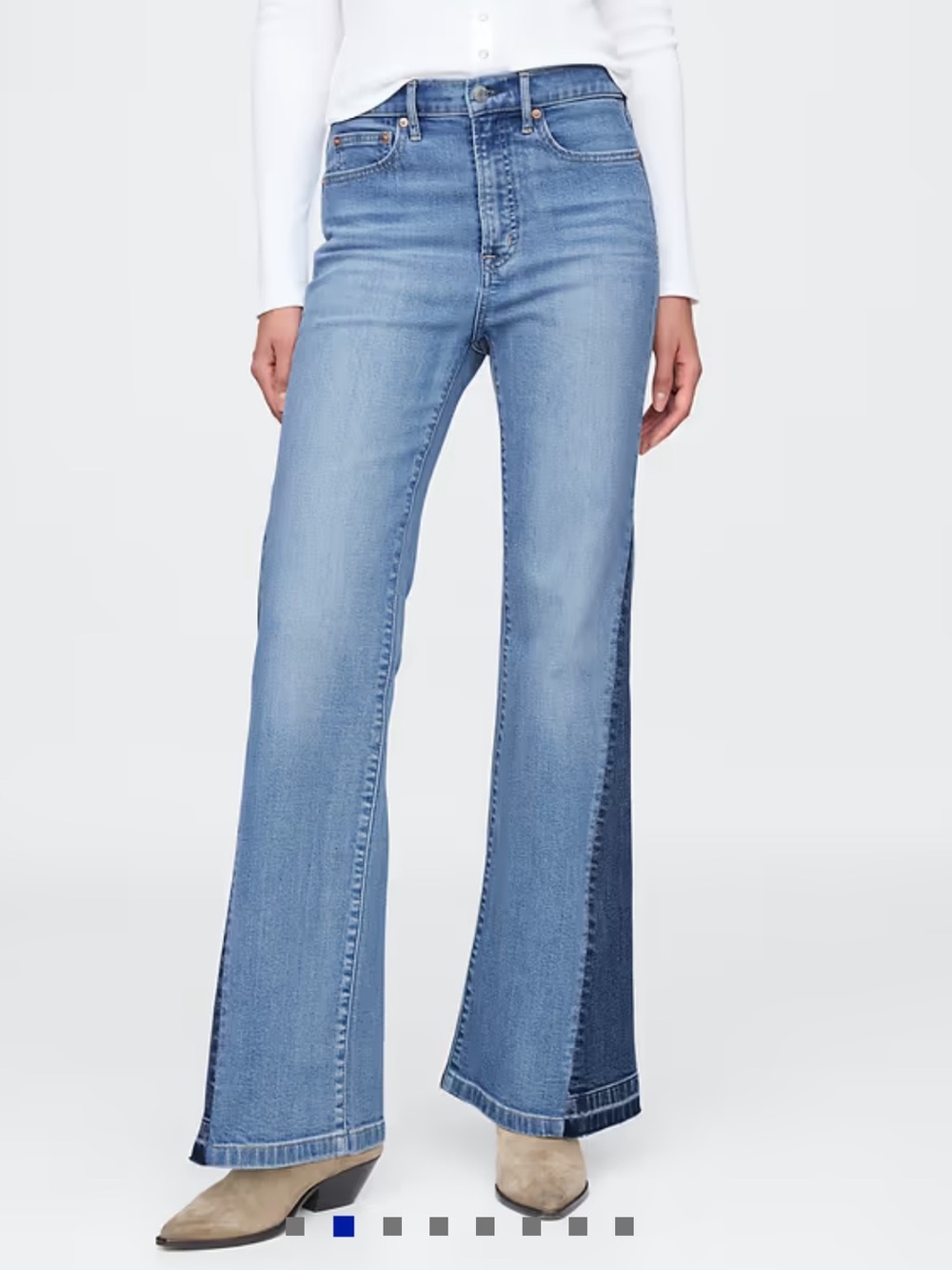 Gap High Rise Patched '70s Flare Jeans